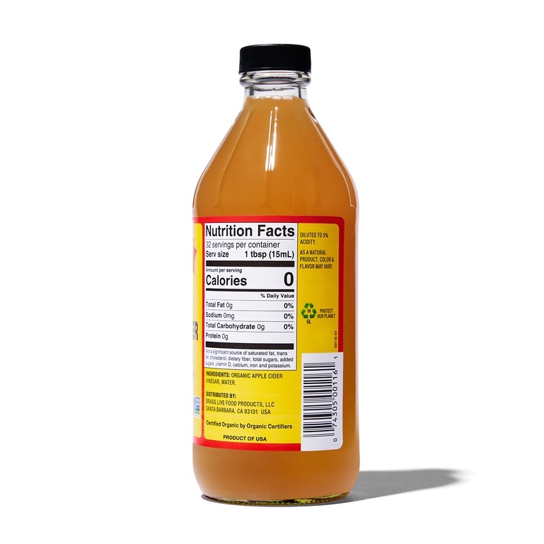Giấm táo hữu cơ Bragg  chai 473ml và 946ml - Organic apple cider vinegar