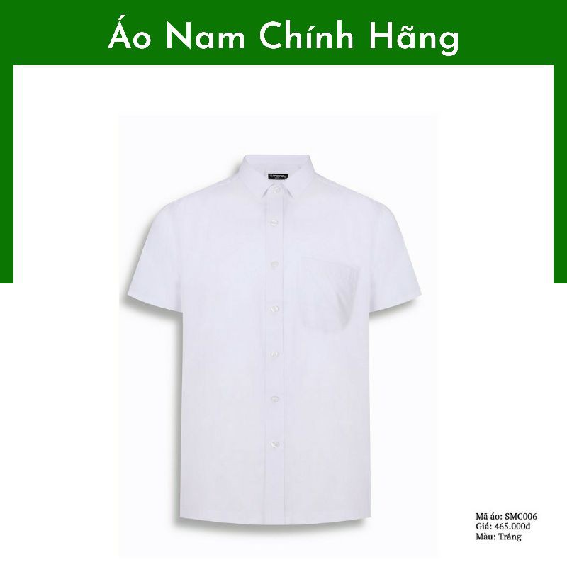 Áo sơ mi cộc tay màu trắng Cardino Việt Nam SMC006 giá rẻ