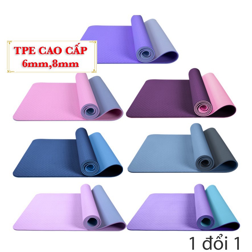 [FREESHIP❤️]THẢM TẬP YOGA ❤️THẢM TẬP GYM TPE 6MM 2 LỚP