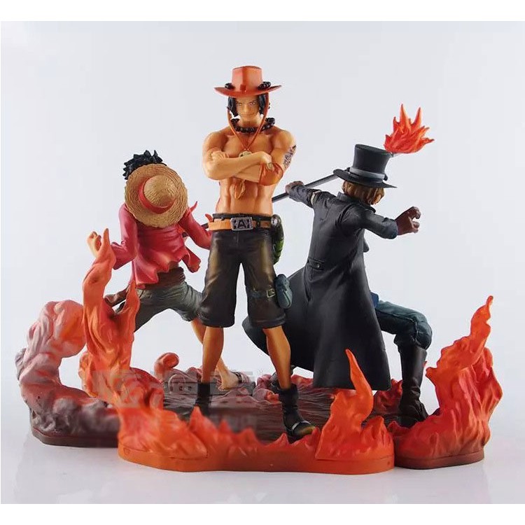 Combo 3 Mô Hình Anh Em ACE - LUFFY - SABO Trong One Piece Figure Đảo Hải Tặc Onepiece 15cm