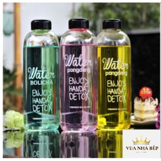 [phá giá] Bình Nhựa Water Pongdang Detox 1000ml (1L) Kèm Túi Vải cute