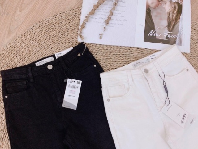 Quần jean nữ vnxk xịn chuẩn tag mac ĐEN- TRẮNG dáng skinny chất co dãn dài 9 tấc | BigBuy360 - bigbuy360.vn