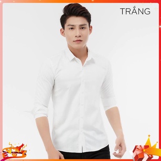 Áo sơ mi nam Vải Lụa Thái Trắng chống nhăn
