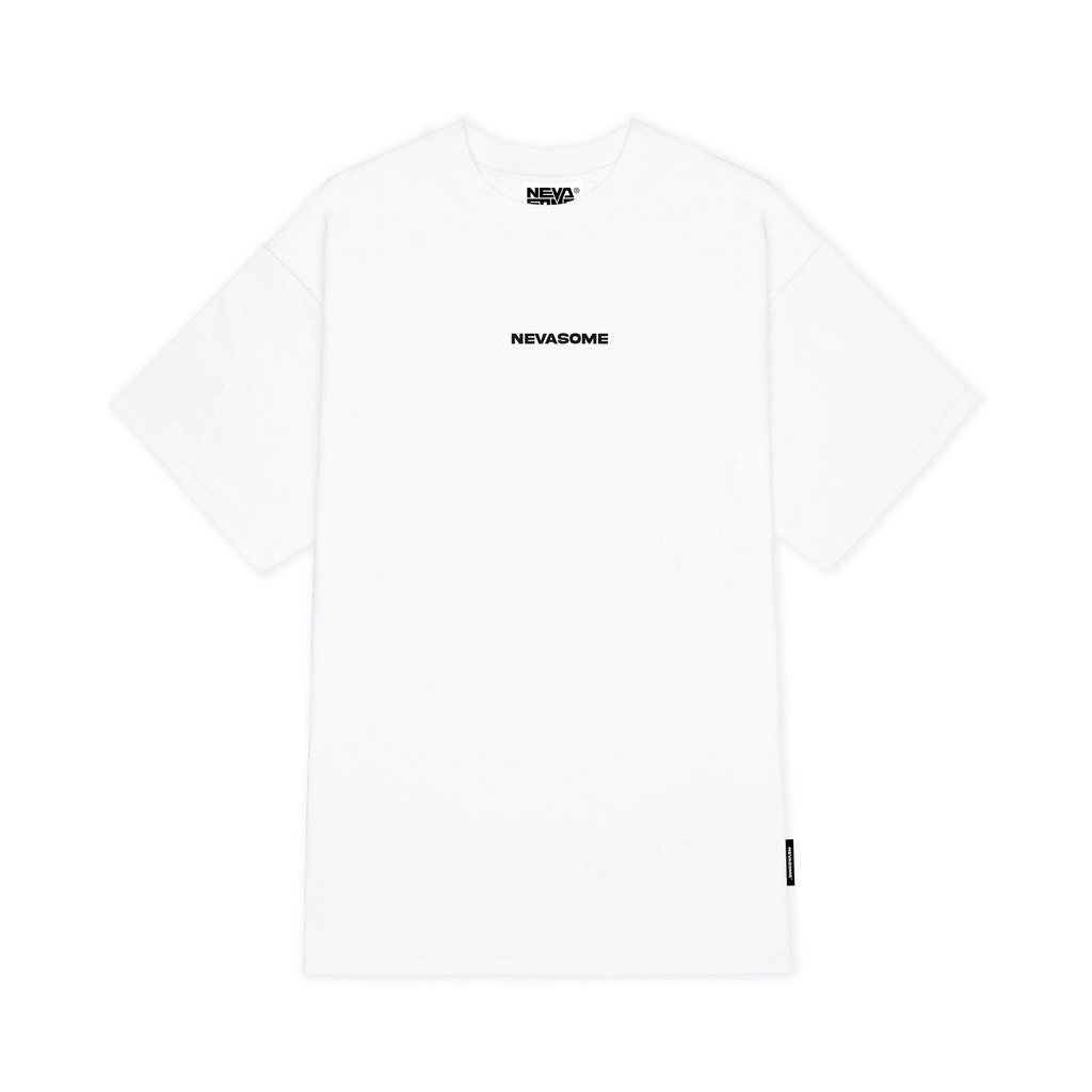 Áo Thun Oversize Local Brand NEVASOME Signature v2 Trắng Cotton Tay Lỡ Form Rộng Nam Nữ