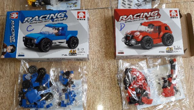 Lắp ráp 1 hộp LegoRacing siêu xe 31007 có nhiều chi tiết bằng nhựa ABS