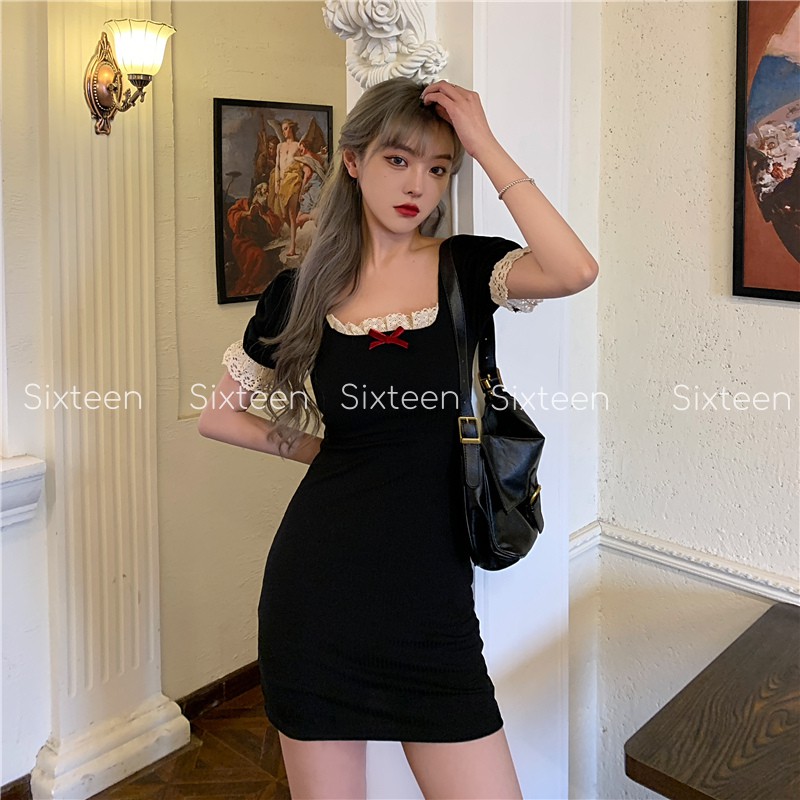 Đầm Nữ, Váy Nữ Dáng ôm, Cổ Vuông Tay Bồng Nữ Tính Trẻ Trung SIXTEEN. | BigBuy360 - bigbuy360.vn