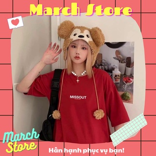 Áo thun tay lỡ freesize đỏ Missout