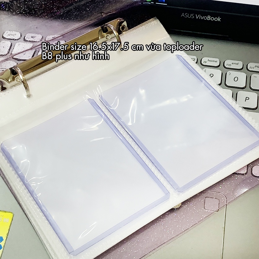 Sổ Còng Binder Còng Inox Vuông 2 Ô Đựng Card Kpop Idol Đáng Yêu (Bán Vỏ Lẻ)