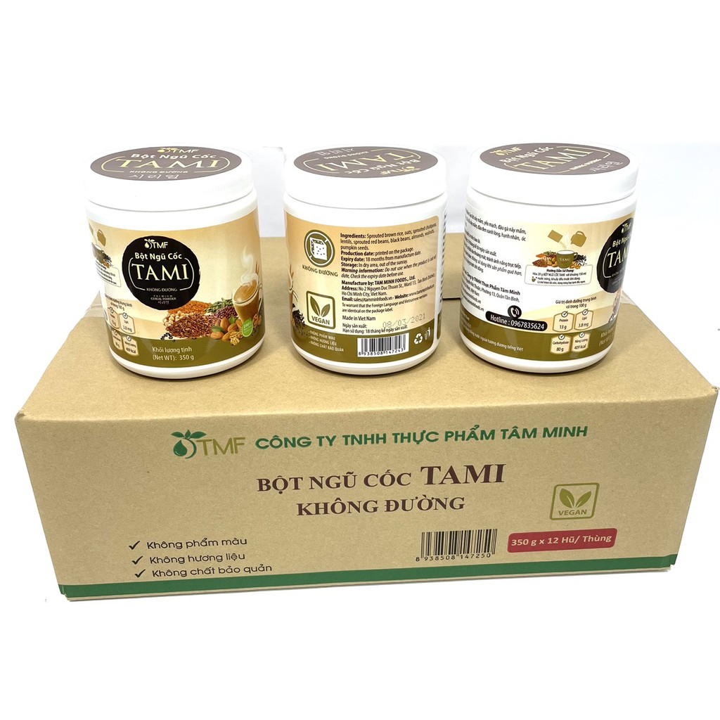 BỘT NGŨ CỐC  KHÔNG ĐƯỜNG TAMI 350 G