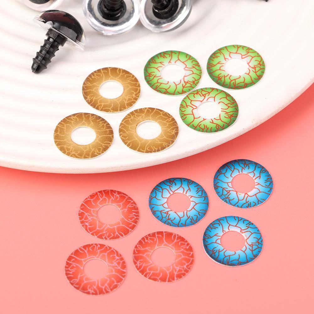 Set 10 / 5 Cặp Mắt Màu Cầu Vồng Chất Lượng Cao Kèm Vòng Đệm Cho Búp Bê