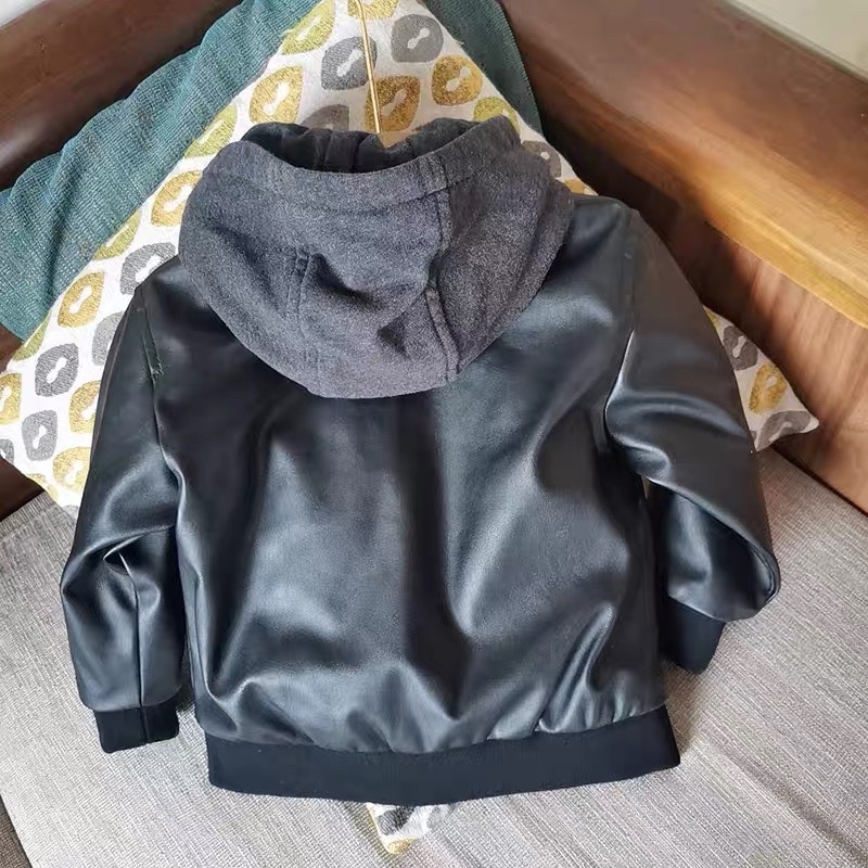 Áo khoác da mũ nỉ Zara dư xịn bé trai