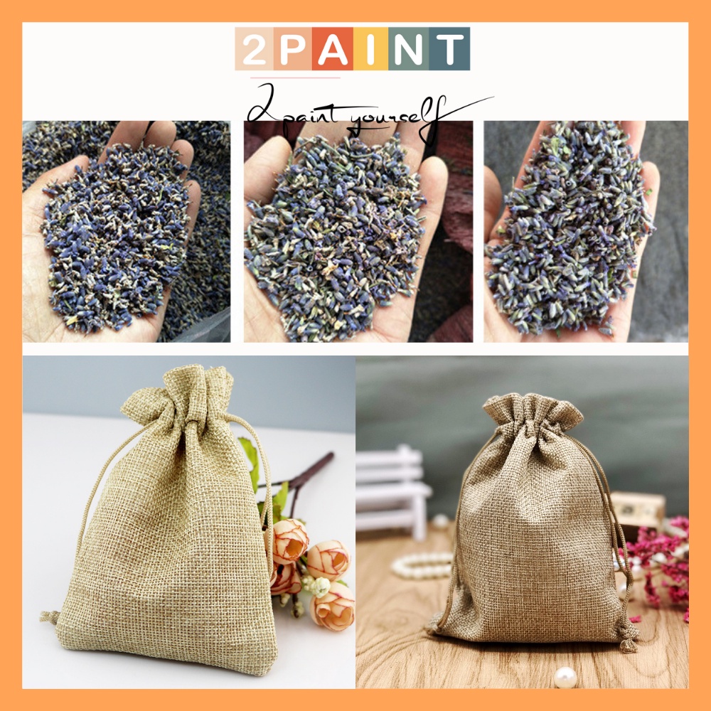 Túi thơm phòng hoa lavender oải hương thơm ngát trang trí chất liệu vải bố, vintage decor