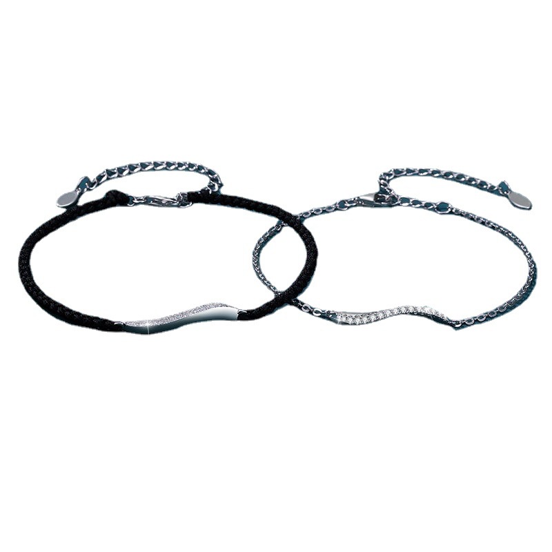 Vòng Tay Dây Bện Mặt Sóng Đơn Giản Thời Trang Cho Cặp Đôi