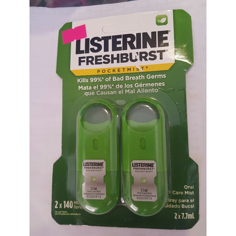 SET 2 CHAI XỊT THƠM MIỆNG LISTERINE  mùi FRESHBURST / HOẶC BẠC HÀ COOL MINT TỪ MỸ