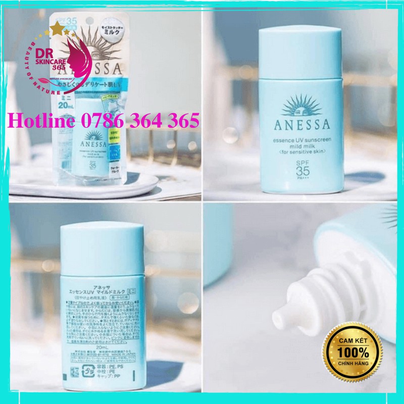 Sữa Chống Nắng Anessa Dành Cho Da Nhạy Cảm Essence UV Sunscreen Mild Milk SPF35/PA+++ 60ml