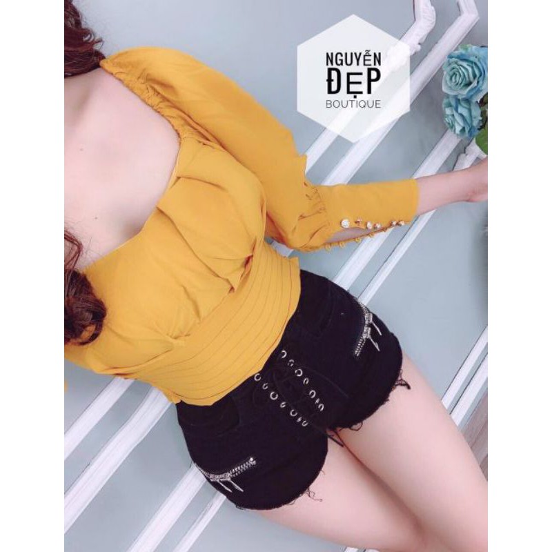 [ MÃ 197 ] ÁO CÚP NGỰC TAY PHỒNG ( ẢNH SHOP CHỤP ) | BigBuy360 - bigbuy360.vn