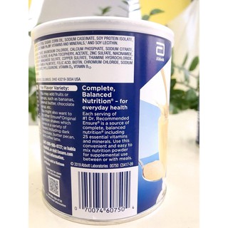SỮA BỘT ENSURE ORIGINAL NUTRITION POWDER 397G [CHÍNH HÃNG]
