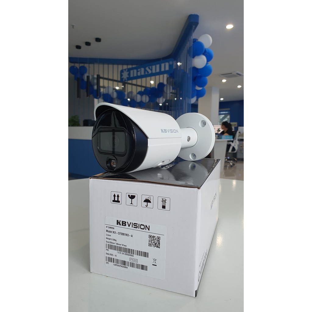 Camera IP thân trụ Full Color 2.0MP tích hợp mic KBVISION KX-CF2001N3-A