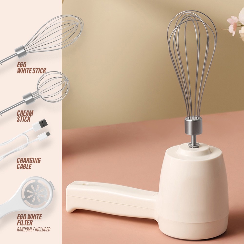 Máy Đánh Trứng Cầm Tay Không Dây Bằng Thép Không Gỉ