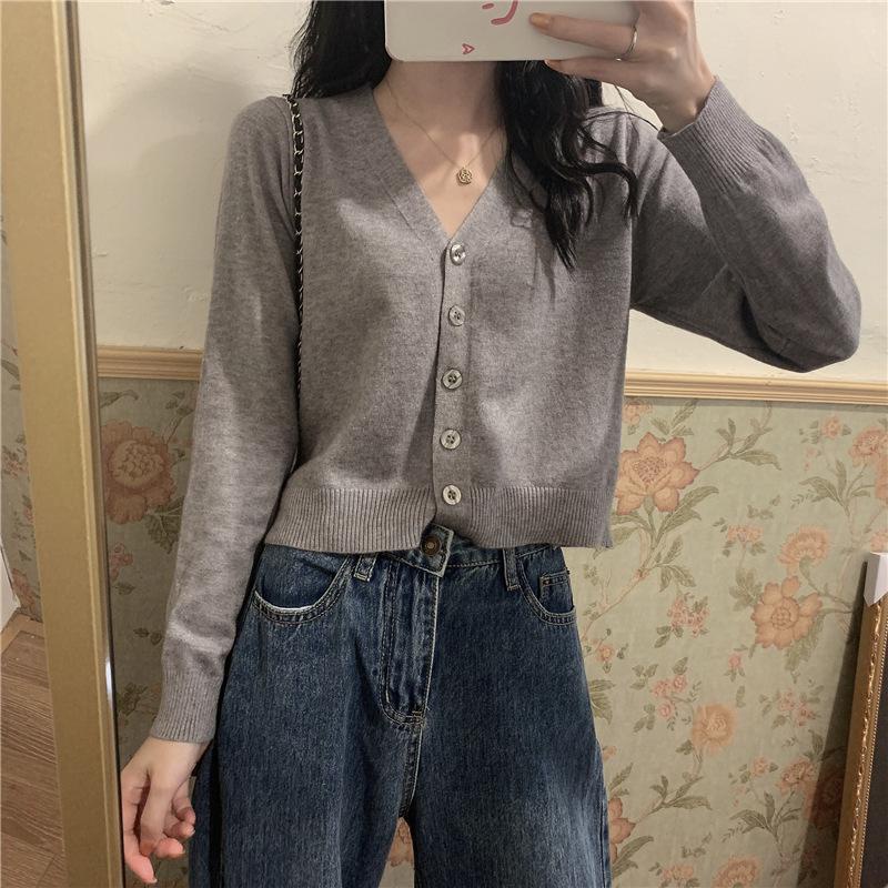 Áo len cardigan croptop nữ dáng ngắn tay dài khoác mỏng nhiều màu phong cách Hàn quốc nhẹ nhàng trẻ trung năng động AL11