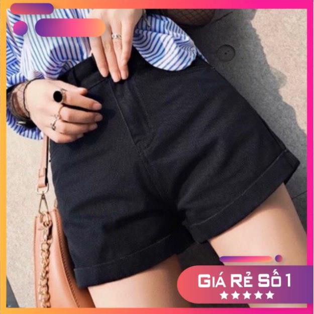 Quần shorts đùi LẬT LAI chất kaki jean lưng cao, hình sàn chụp thật - B2U