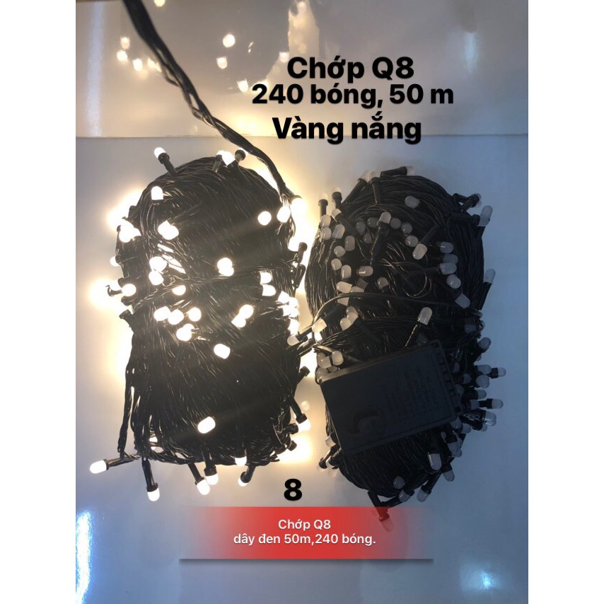 Dây đèn chớp Q8 bóng bự dây đen dài đủ  40m