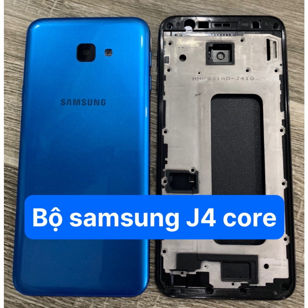 Bộ vỏ điện thoại zin hãng samsung J4 core . gồm lưng, sườn, phím bấm, kính camera