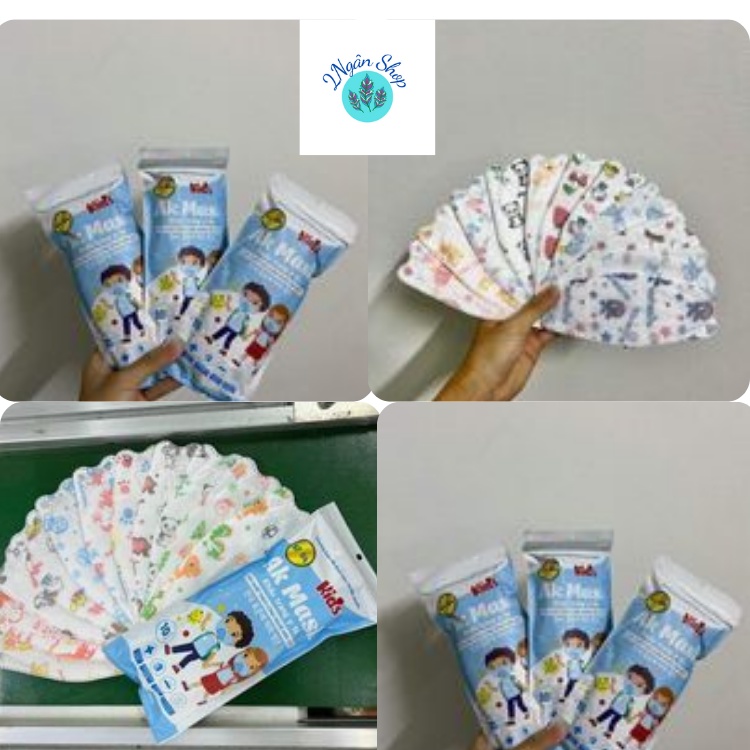 [HÀNG CÓ SẴN] COMBO 10 - 50 Chiếc Khẩu Trang 4D KF94 Hàn Quốc Hoạ Tiết Cho Bé từ(1-10 tuổi) Kháng Khuẩn, Chống Bụi Mịn
