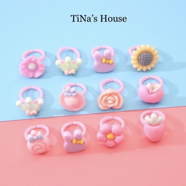 Nhẫn nhựa hoạ tiết hoạt hình dễ thương cho trẻ em - TiNa’s House