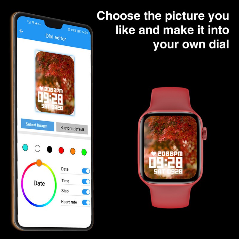 Đồng hồ thông minh HW22 / HW16 44mm kết nối bluetooth có thể đổi hình nền màn hình cảm ứng chống nước tiện dụng