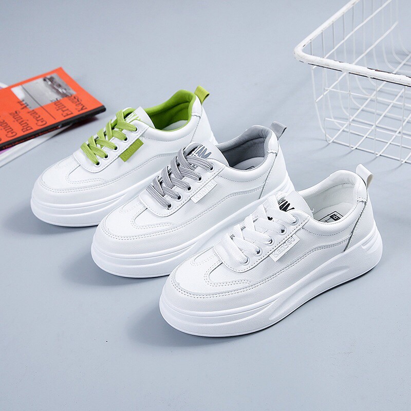 Giày Thể Thao Nữ Trắng Sneaker Độn Đế 4cm HOT TREND mùa hè  RM91