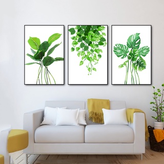 [Lalashop] Tranh Treo Tường Lá Xanh Nhiệt Đới Mã SP: TG465 - Tặng kèm đinh Tranh treo tường trang trí đẹp