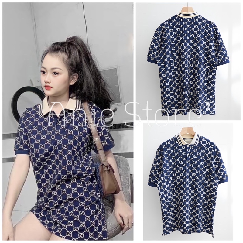 Áo Polo CG Nam Nữ Cộc Tay 🦋 Áo Thun Cổ Bẻ In Chữ 2 Màu 🦋
