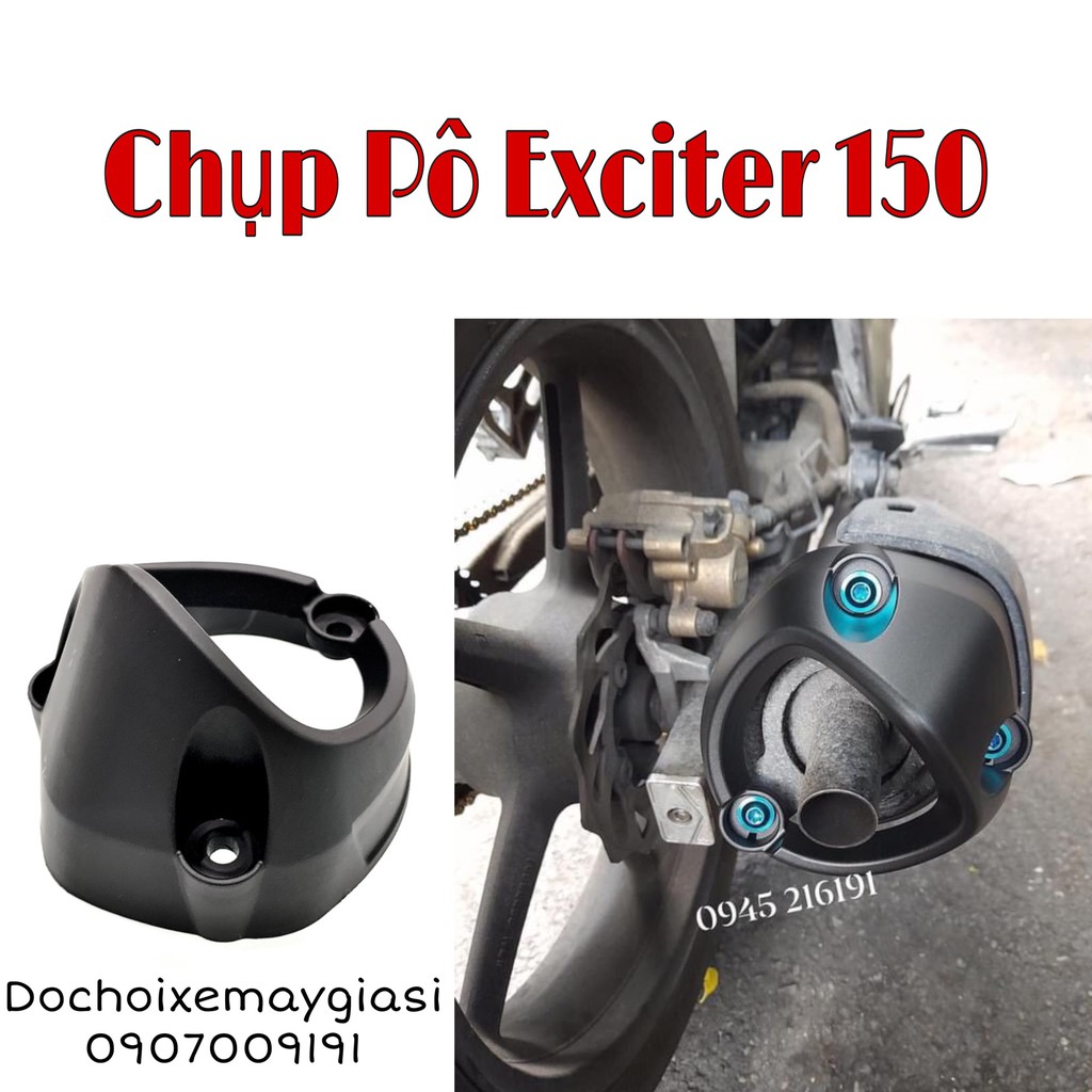 ỐP PÔ- CHỤP ĐÍT PÔ ĐEN NHÁM CHO EXCITER 150 - EX150