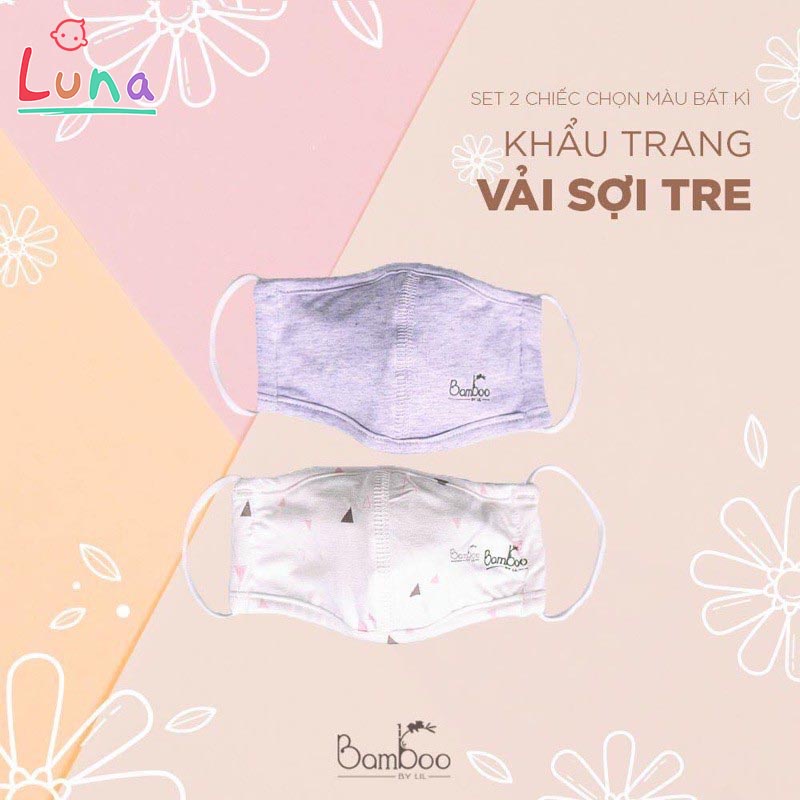 Khẩu trang vải cho bé sợi tre kháng khuẩn bamboo