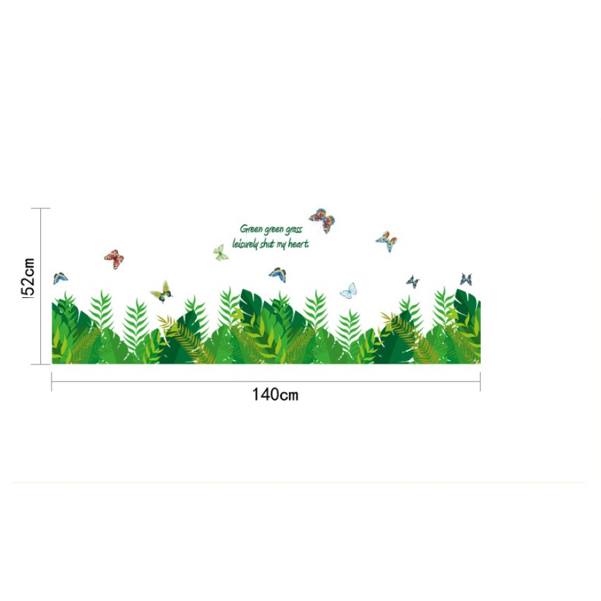Decal dán chân tường - cỏ xanh hiện đại mới