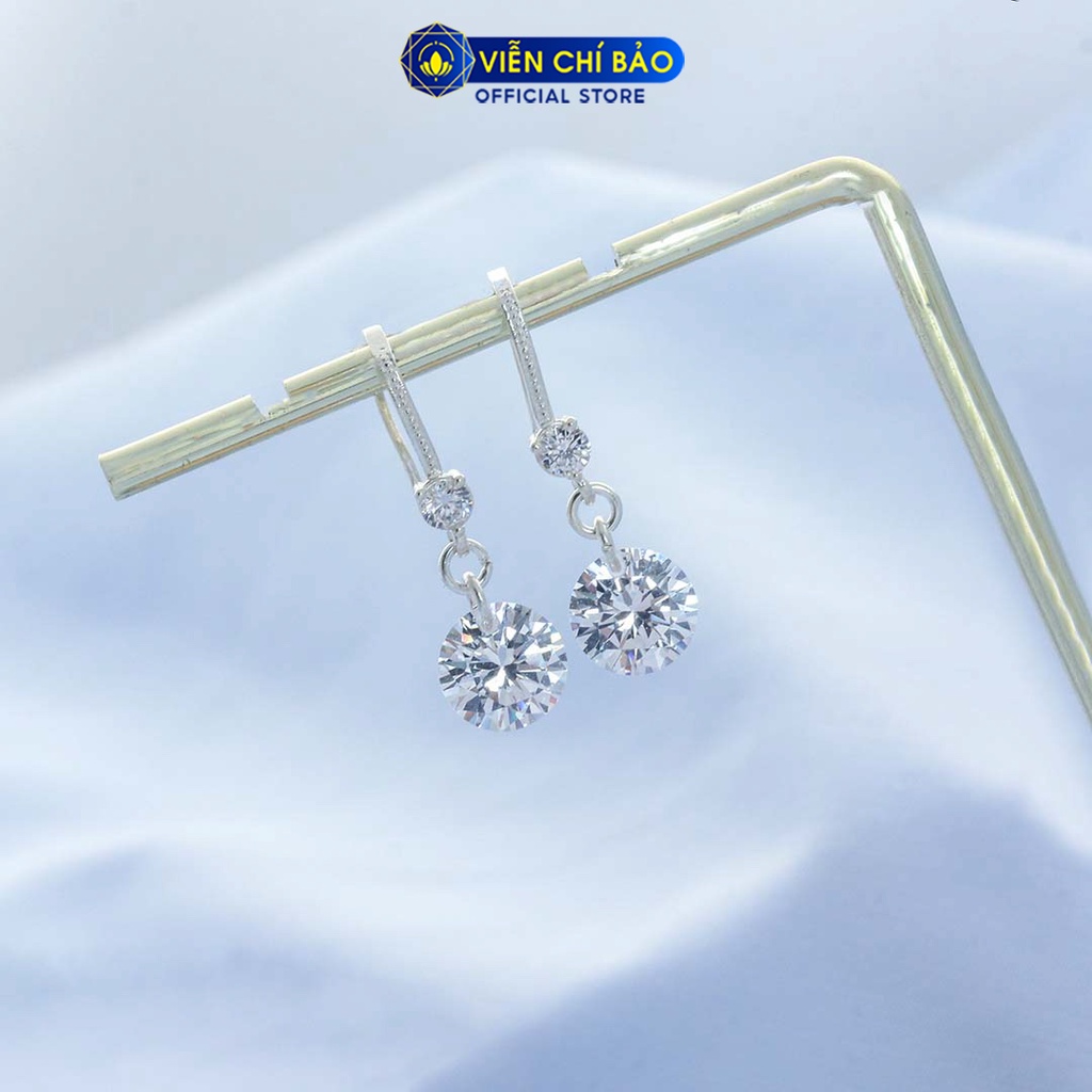 Bông tai bạc nữ đá pha lê chất liệu bạc 925 thời trang phụ kiện trang sức nữ Viễn Chí Bảo B400527