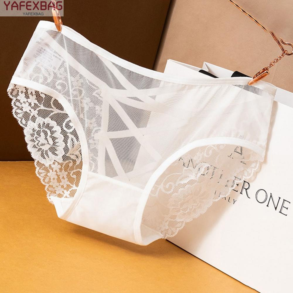Panties Bow Sexy Breathable Soft Comfy Transparent Cotton Underwear White