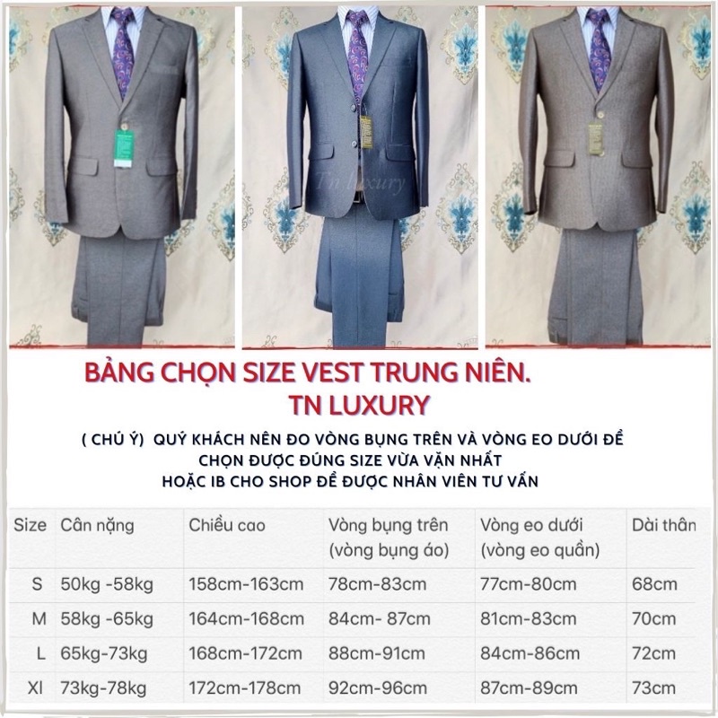 Áo com lê trung tuổi nam,bộ vest cho các chú lớn tuổi mẫu mới nhất