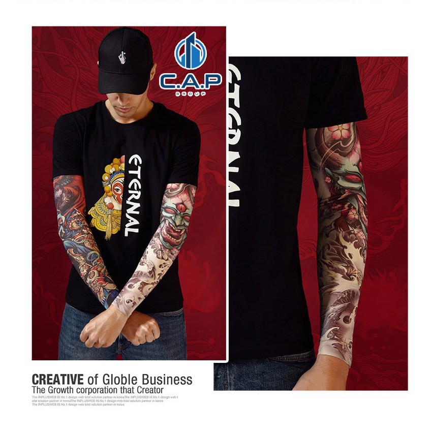 Găng bao tay HÌNH XĂM 3D Tattoo nghệ thuật CAO CẤP cho Nam và Nữ dài chống nắng chống tia UV Mùa Hè - Tất vớ tay