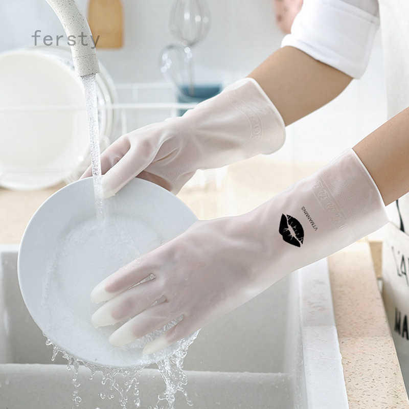 Cặp găng tay cao su chống thấm nước tiện lợi khi dùng trong nhà bếp