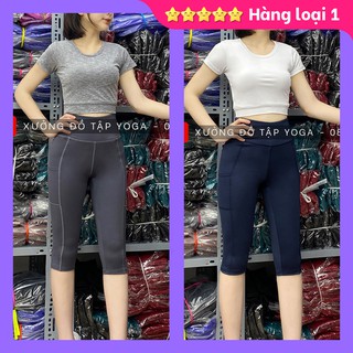 🌸🌸Cam kết ảnh thật 100% 🌸🌸 Quần legging lửng tập yoga, gym, aerobic nữ - có túi 🌸🌸