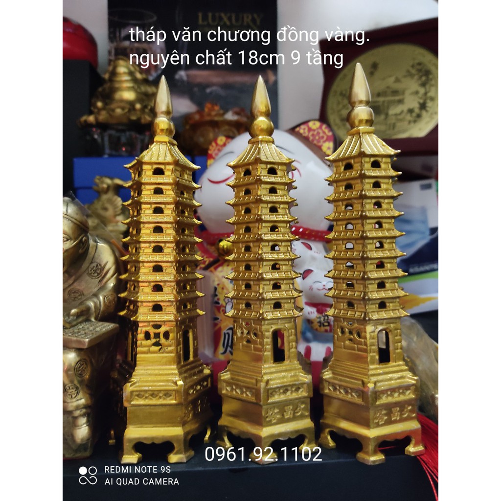 Tháp Văn Xương Bằng Đồng Vàng  Cầu Đỗ Đạt hàng y hình