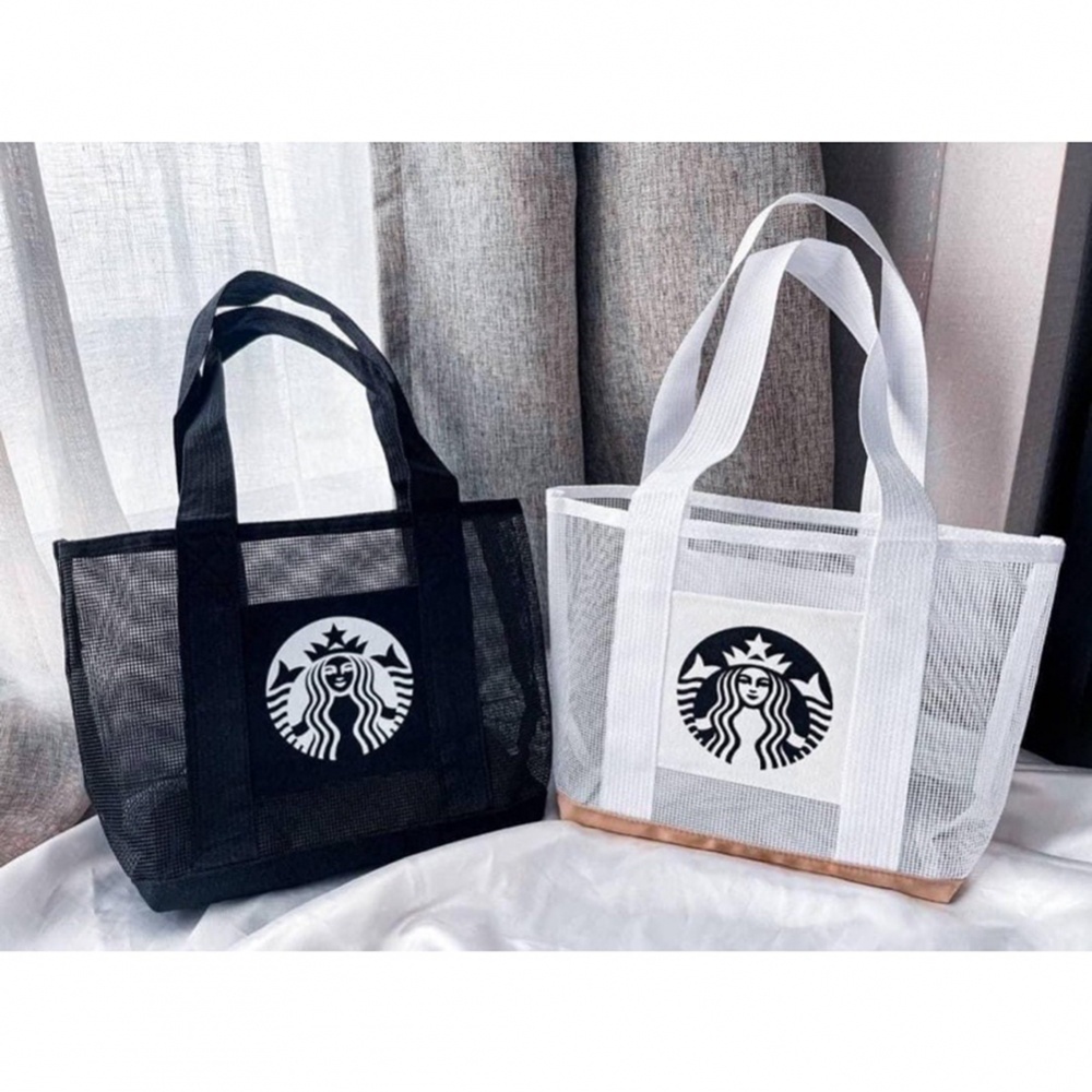 Túi vải Cỡ Lớn In Logo Starbucks Thời Trang Đi Biển