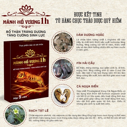 CHÍNH HÃNG MÃNH HỔ VƯƠNG PLUS VIÊN UỐNG TĂNG CƯỜNG SINH LÝ PHÁI MẠNH-KHƠI DẬY MÃNH THÚ TRONG BẠN HIỆU QUẢ 100%