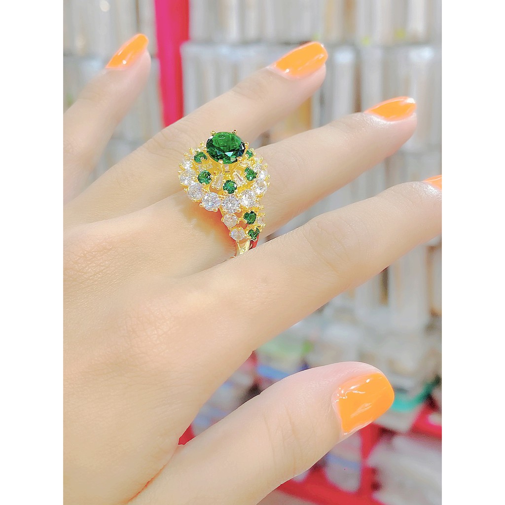 Nhẫn nữ UHA mạ vàng 18k đính đá CZ N563157-160 - Trang Sức UHA