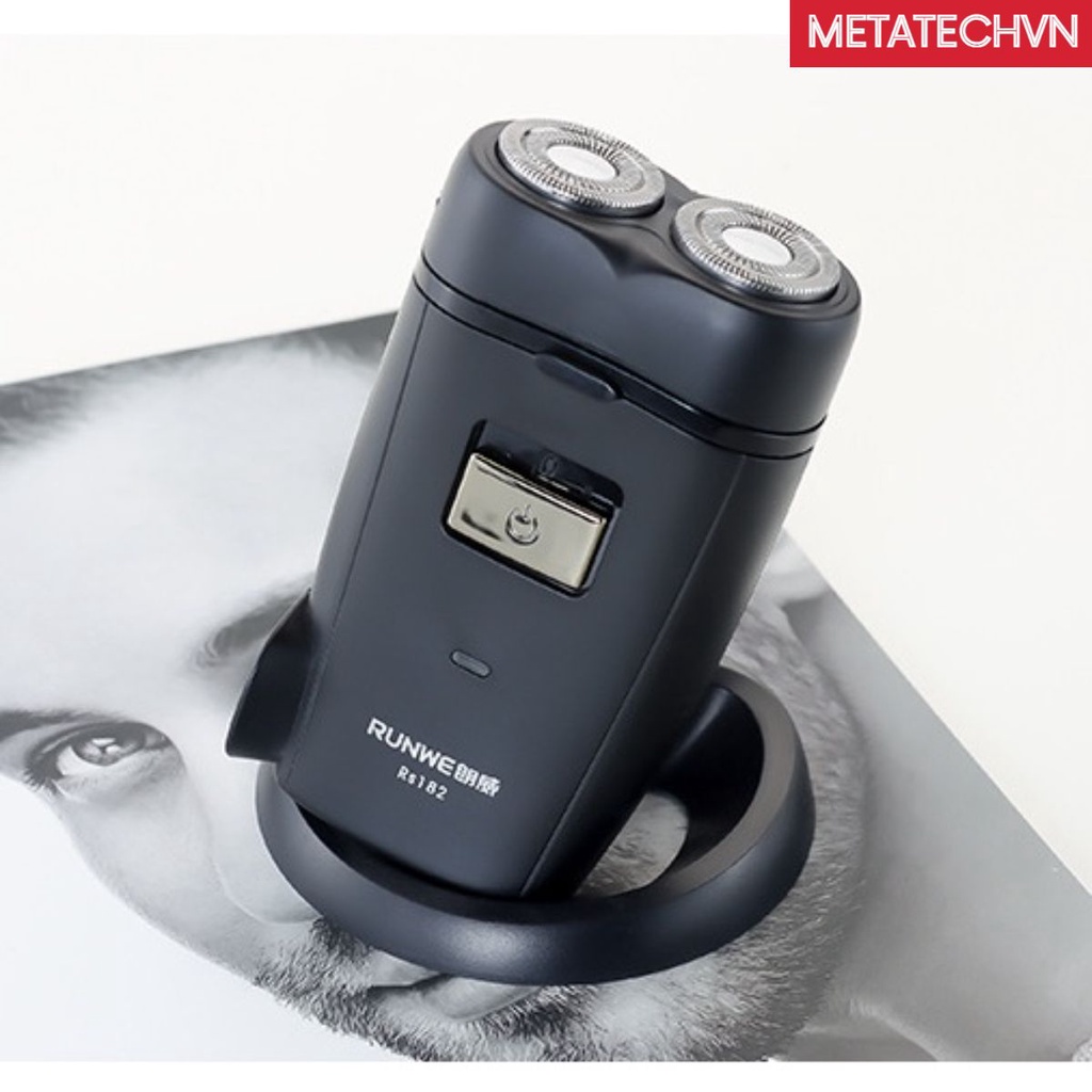Máy Cạo Râu Điện 2 Lưỡi Sạc Pin 220V Runwe  RS182 Nhỏ Gọn Tiện Dụng Siêu Bền