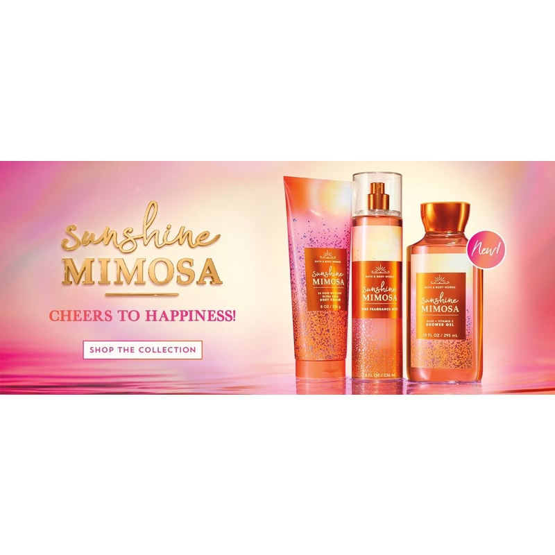 🌻 BBW Bath Body Works - Sunshine Mimosa - Set 3 sản phẩm chăm sóc cơ thể - Fullsize