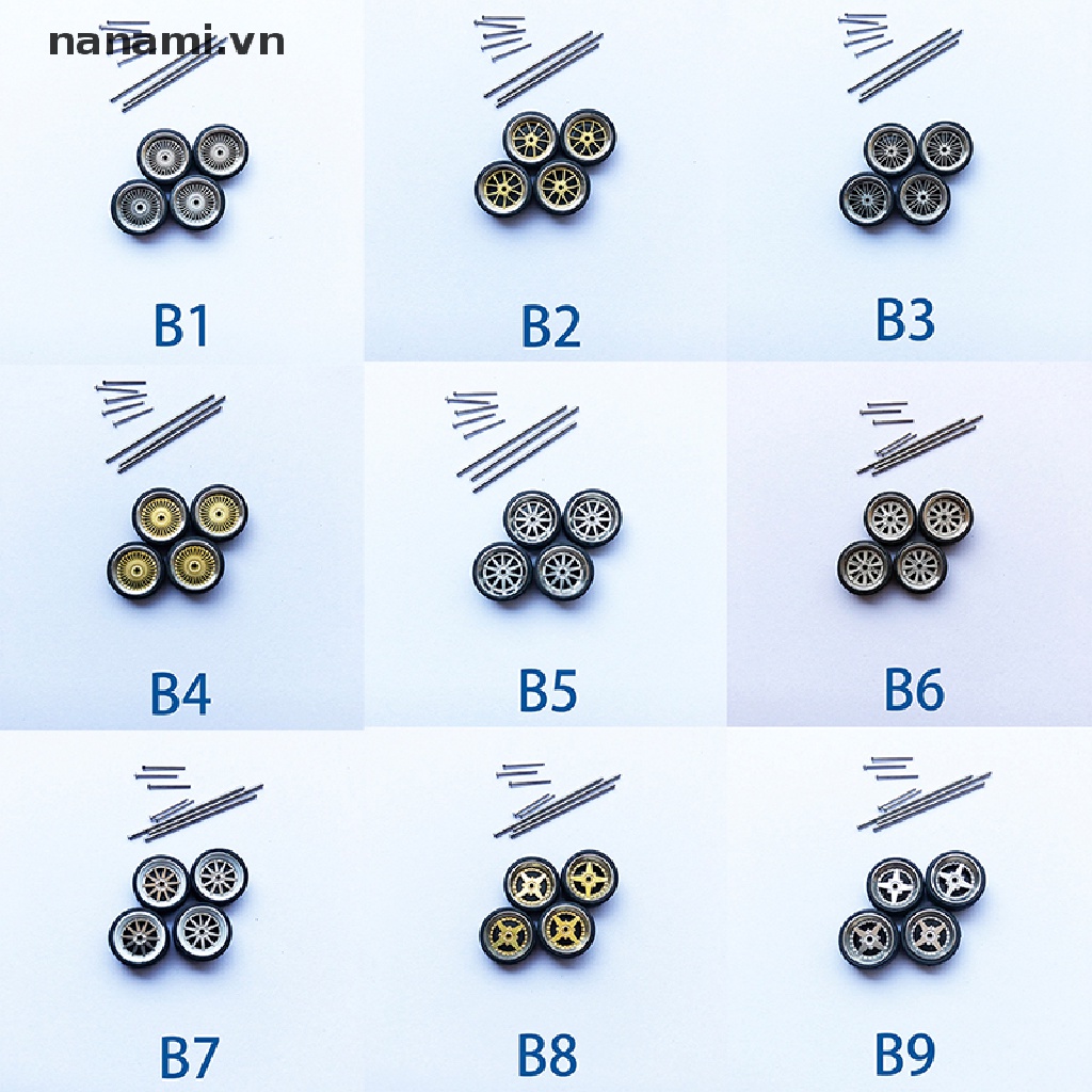 Bộ 4 Bánh Xe Thay Thế Bằng Hợp Kim Tỉ Lệ 1: 64