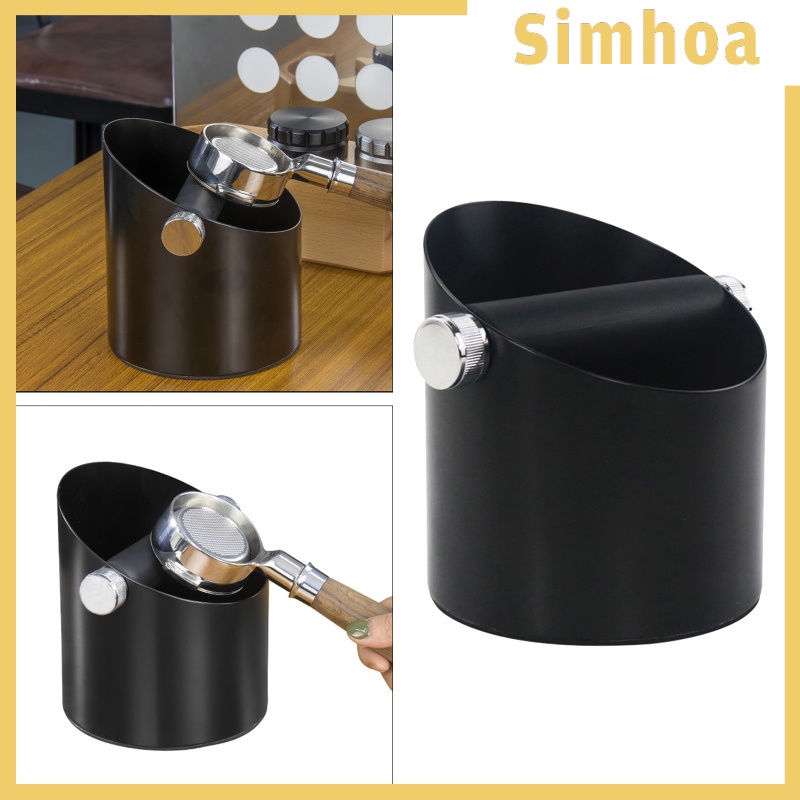 [SIMHOA] Black Espresso Coffee Knock Box Waste Bin Bucket for Home Office Barista